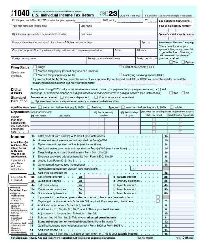 IRS 1040 Form