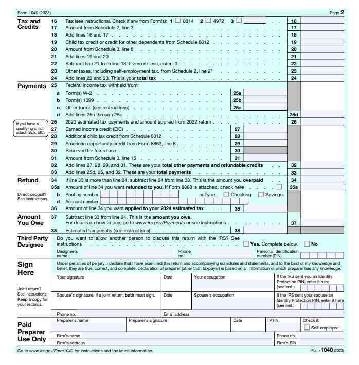 IRS 1040 Form